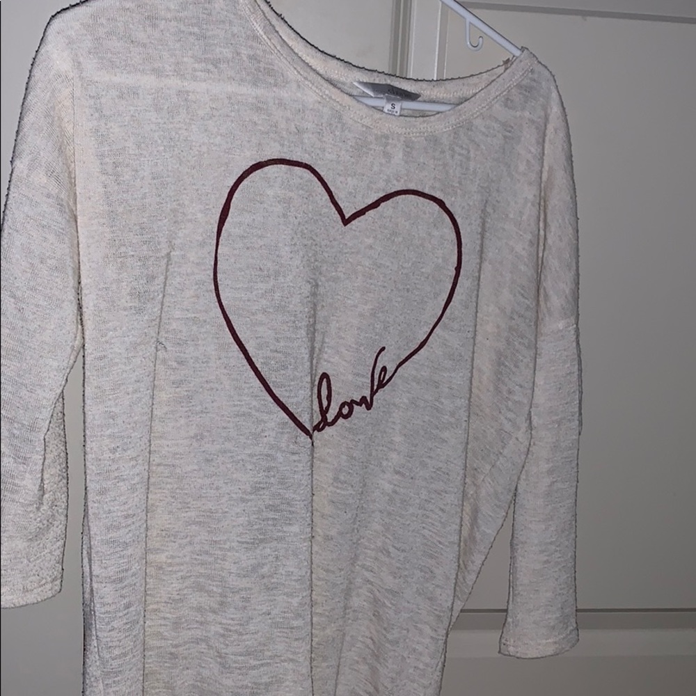Charming Charlie cream long sleeved sweater